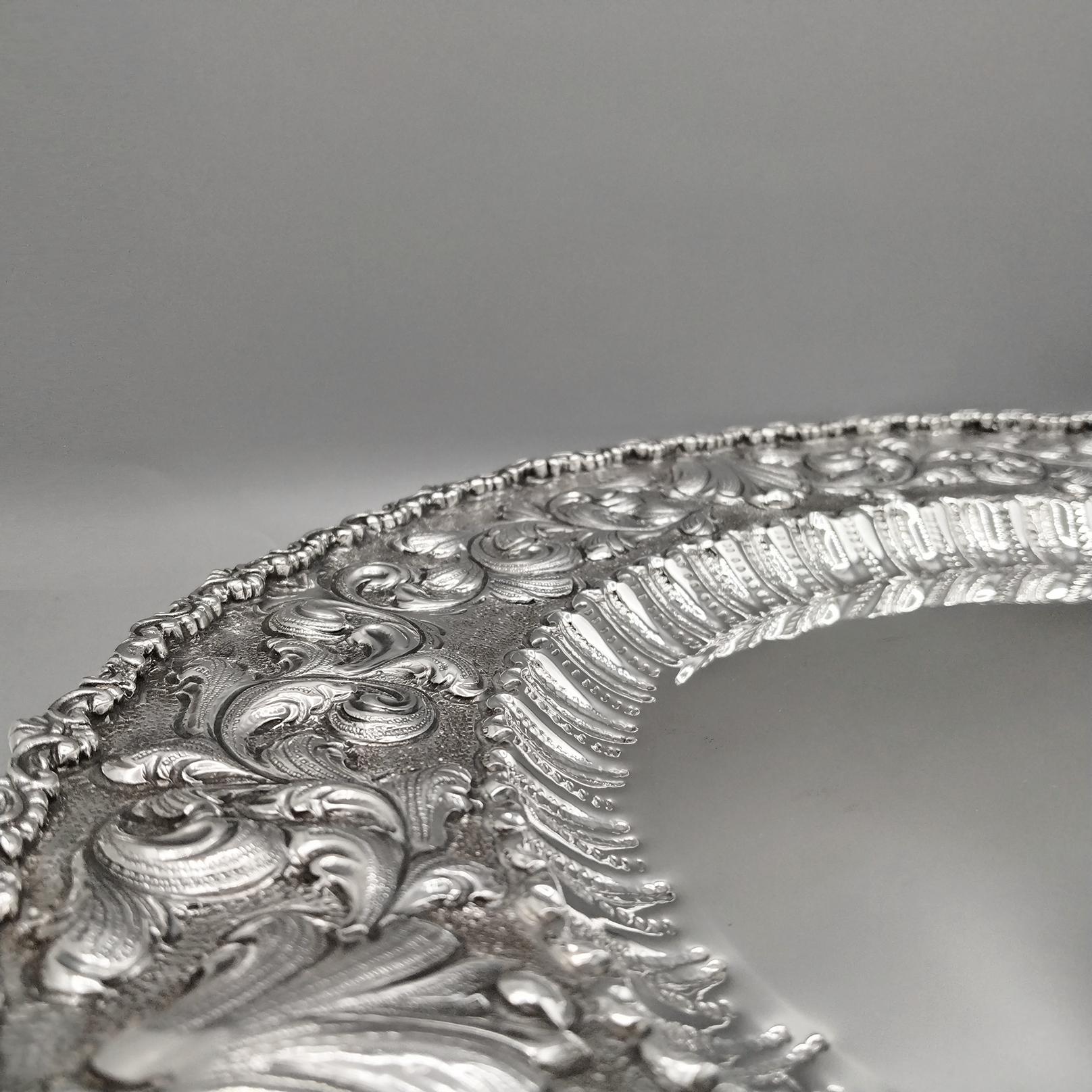 XX Centiry Italian Solid 800 silver dish in Baroque style (Barock) im Angebot
