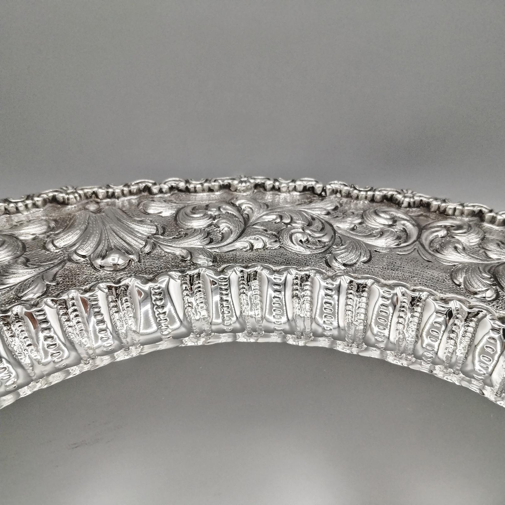 XX Centiry Italian Solid 800 silver dish in Baroque style (Handgefertigt) im Angebot