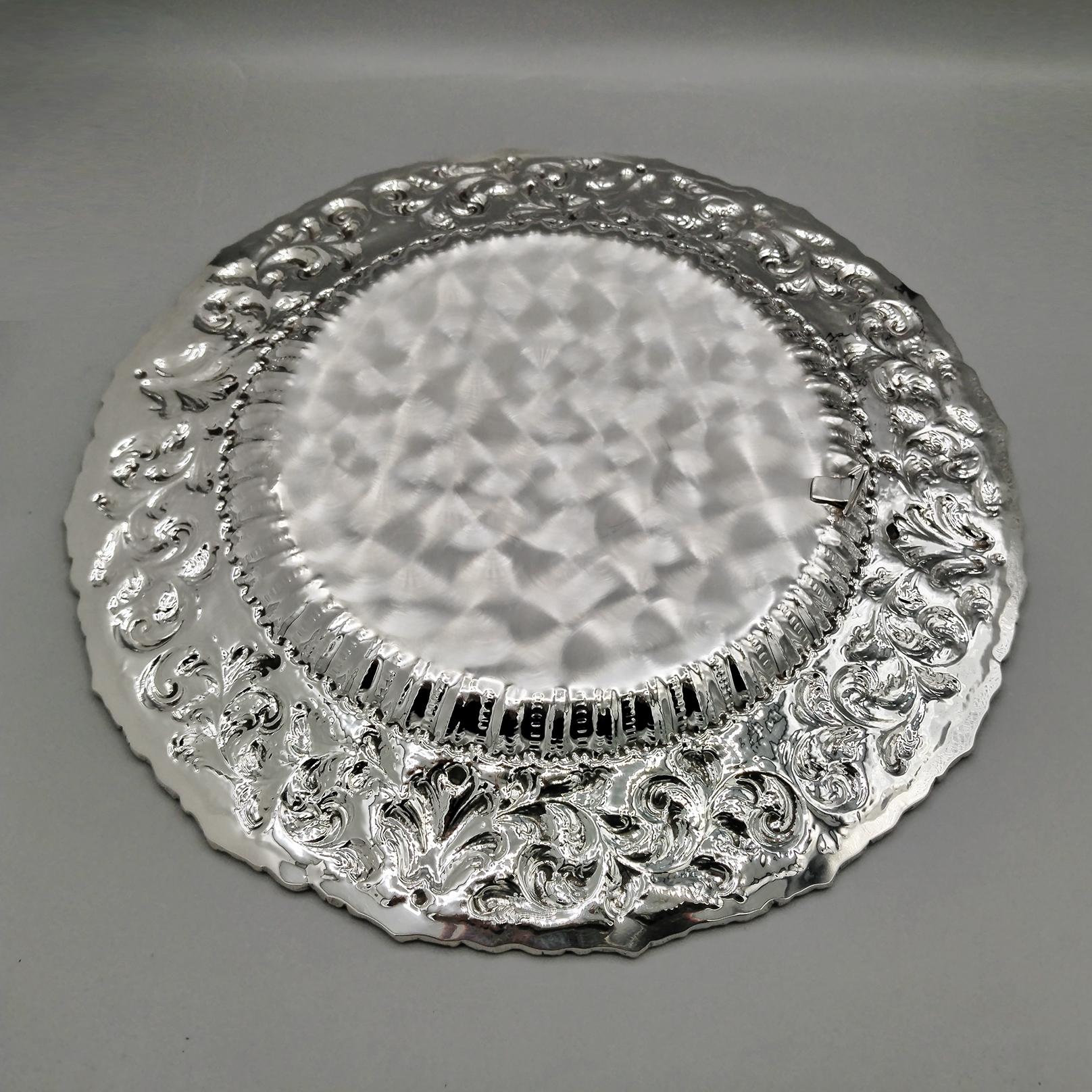XX Centiry Italian Solid 800 silver dish in Baroque style im Angebot 1