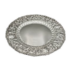 XX Centiry Italian Solid 800 silver dish in Baroque style