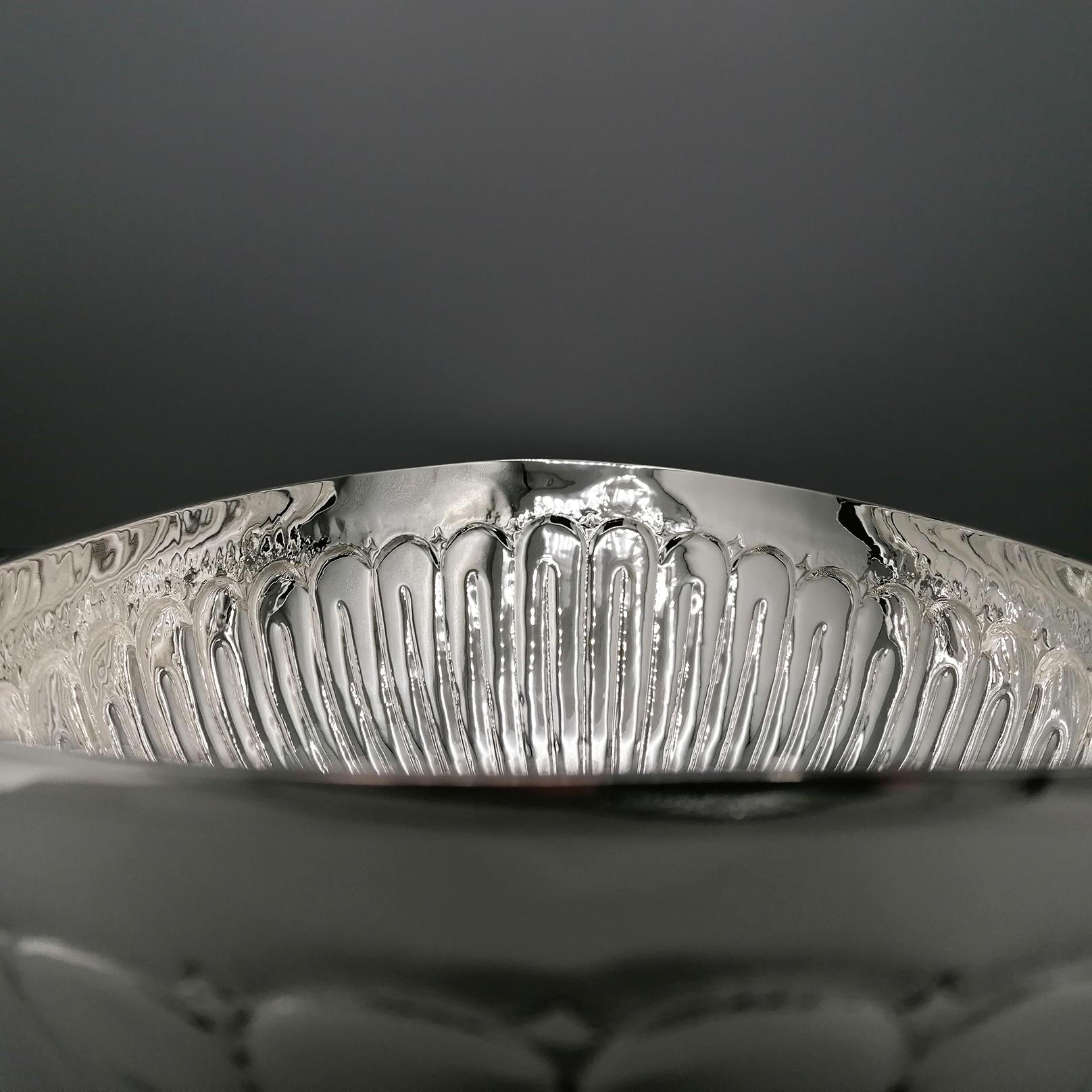 Late 20th Century XX Centiry Italian Solid Silver Oval Centrepiece For Sale