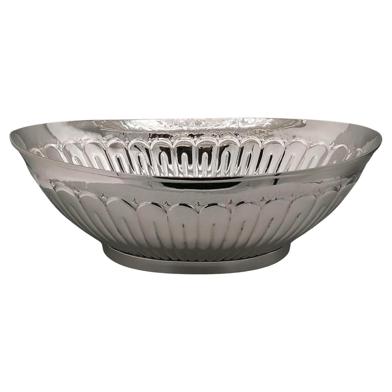 XX Centiry Italian Solid Silver Oval Centrepiece For Sale