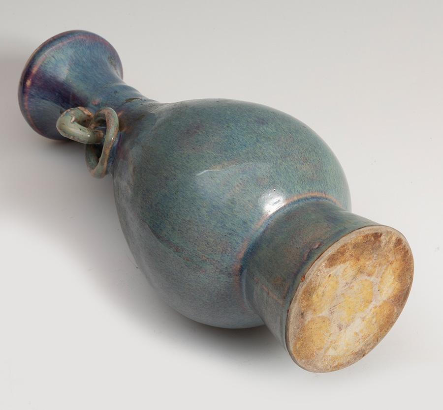 20th century Chinese blue flambe-glazed porcelain enamel vase.