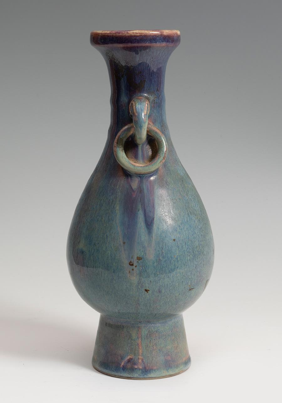 20th Century Chinese Blue Flambe-Glazed Porcelain Enamel Vase 1