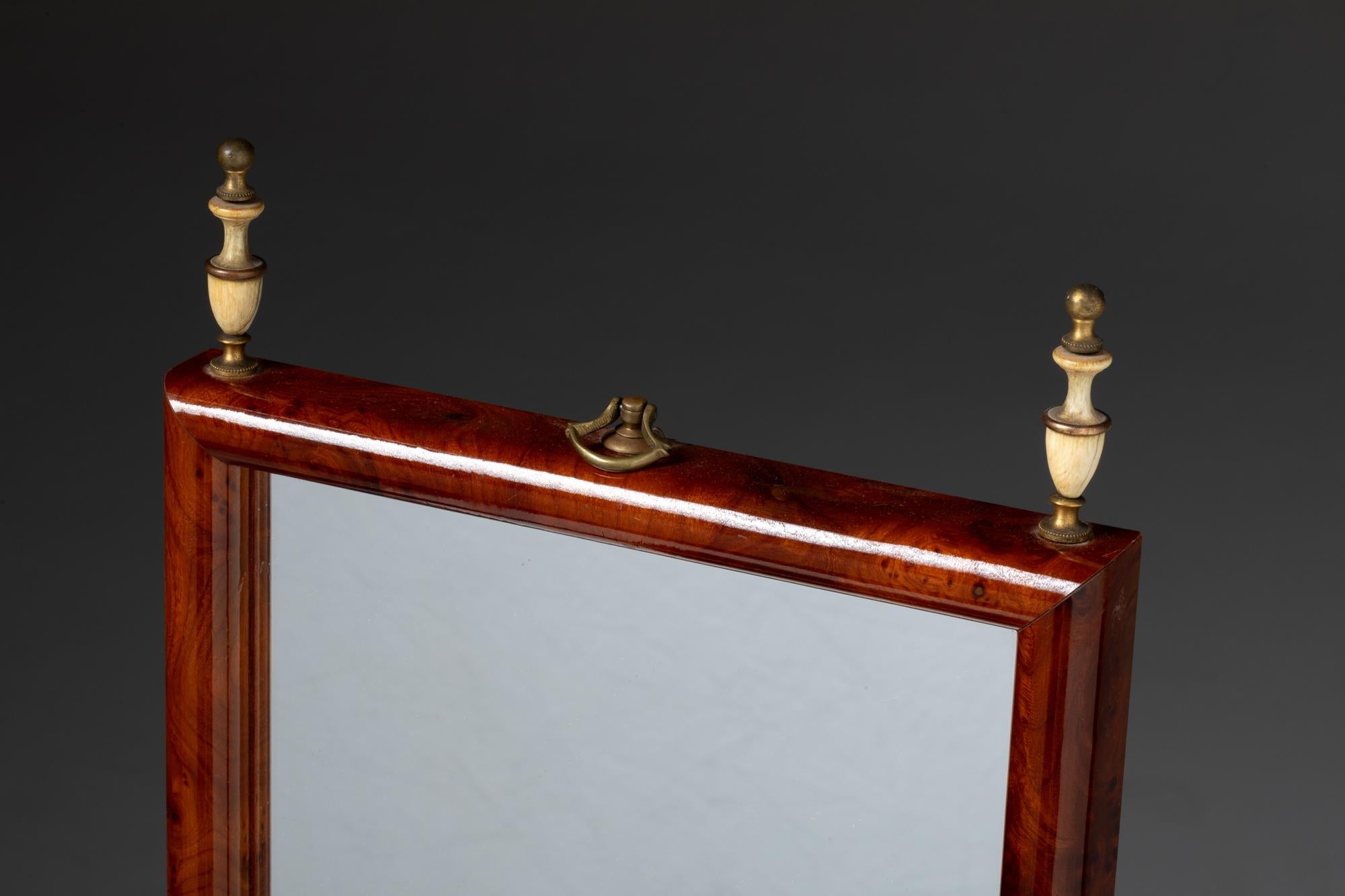Hand-Crafted XX Century Empire Style Dressing Table with Ivory and Bronze For Sale