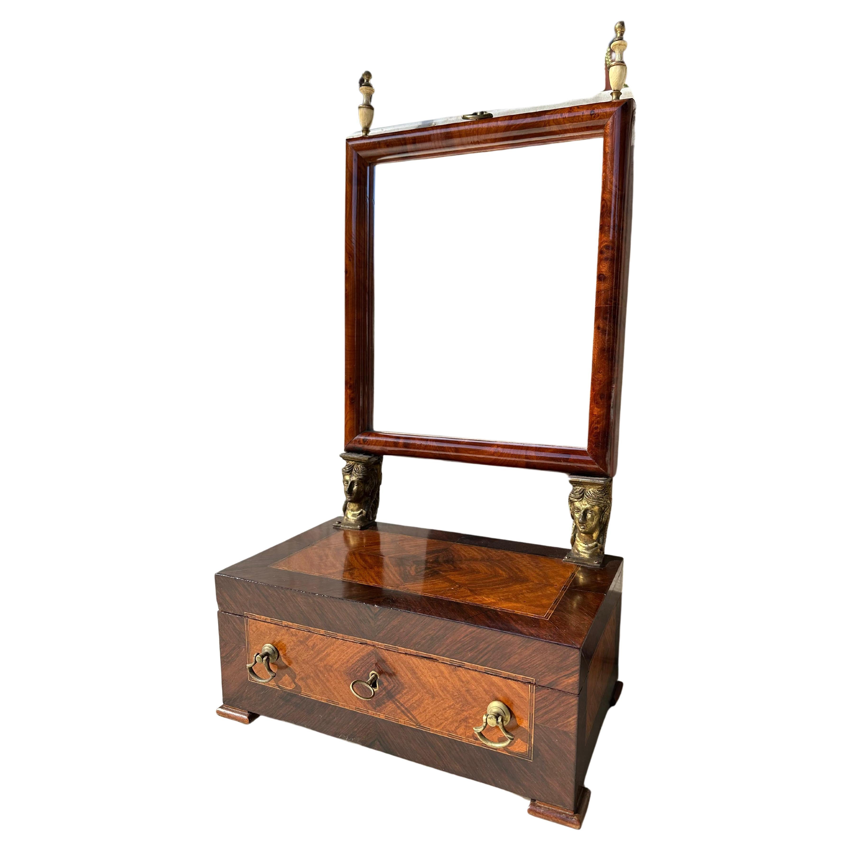 XX Century Empire Style Dressing Table with Ivory and Bronze