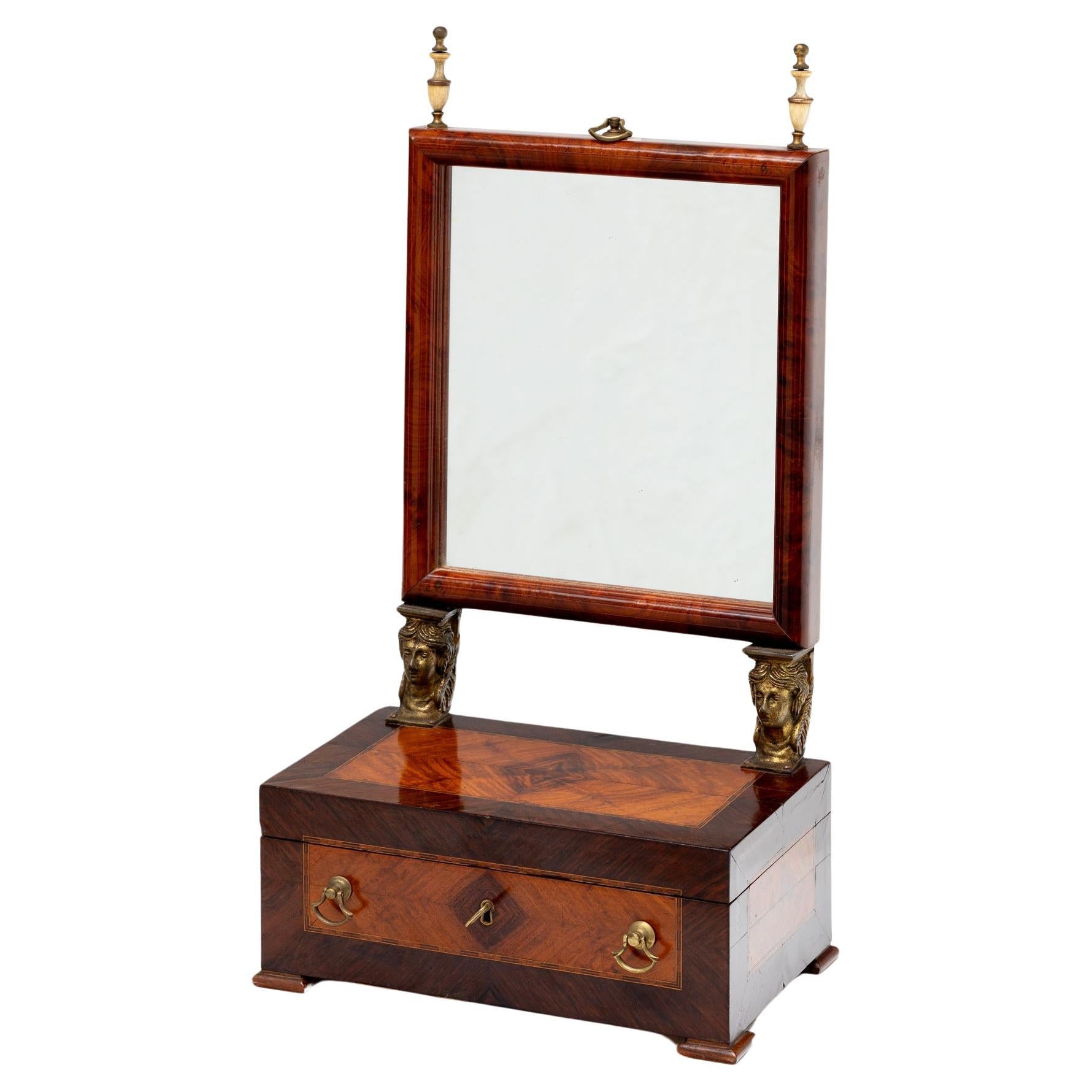 XX Century Empire Style Dressing Table with Ivory and Bronze For Sale