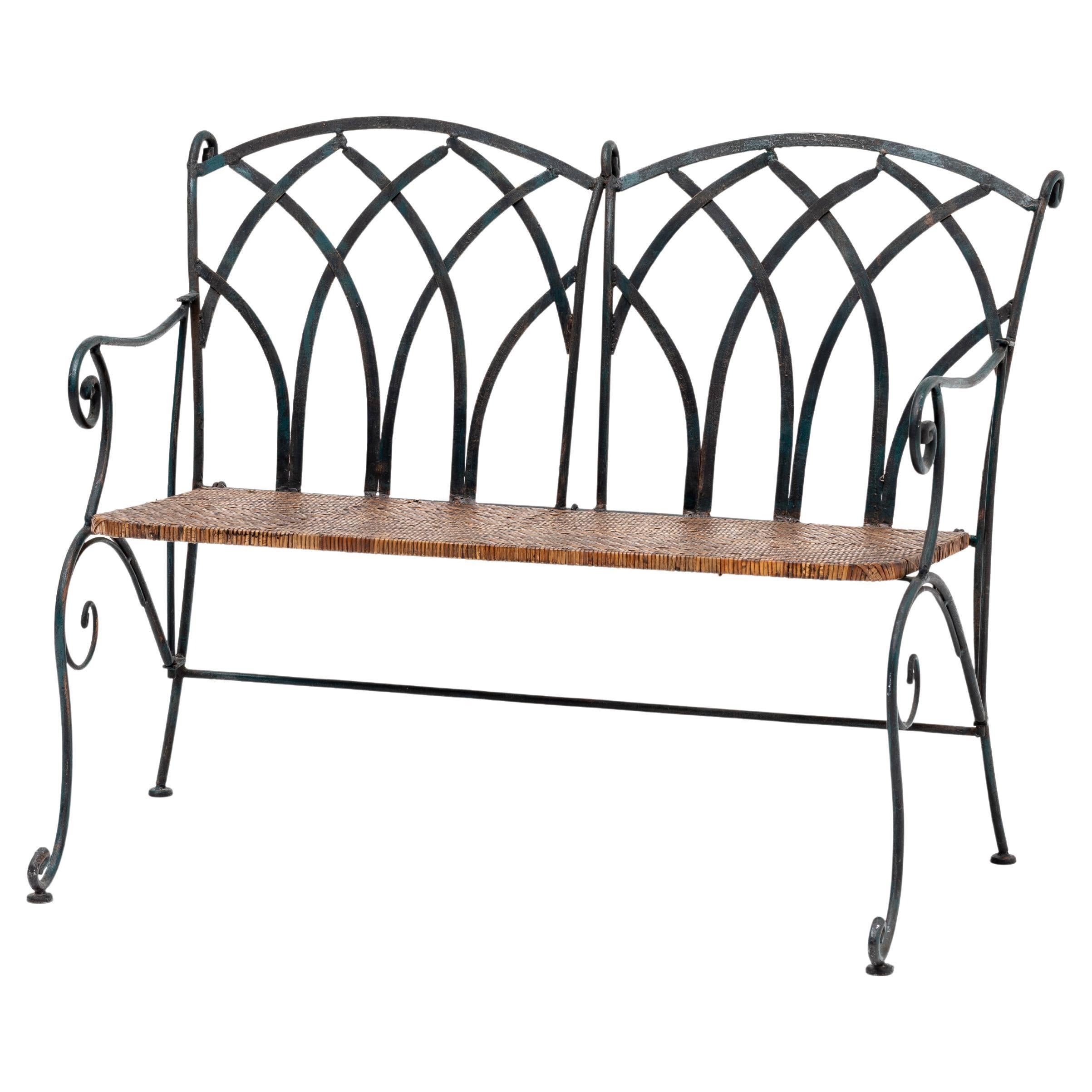 XX Century French Garden Iron Bench and Two Chairs