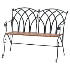 XX Century French Garden Iron Bench and Two Chairs
