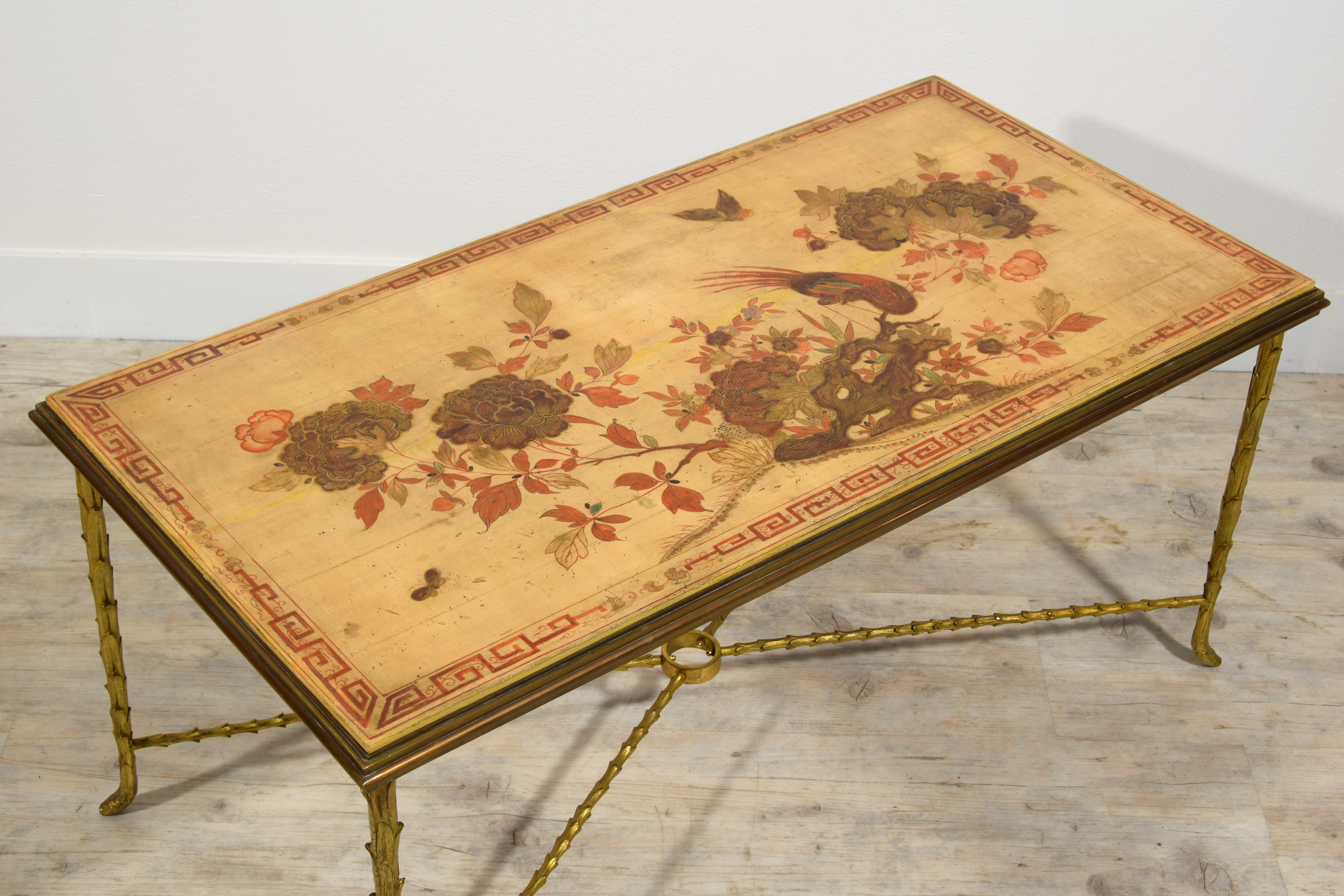 XX Century, French Gitl Bronze Lacquered Coffee Table by Maison Baguès 12