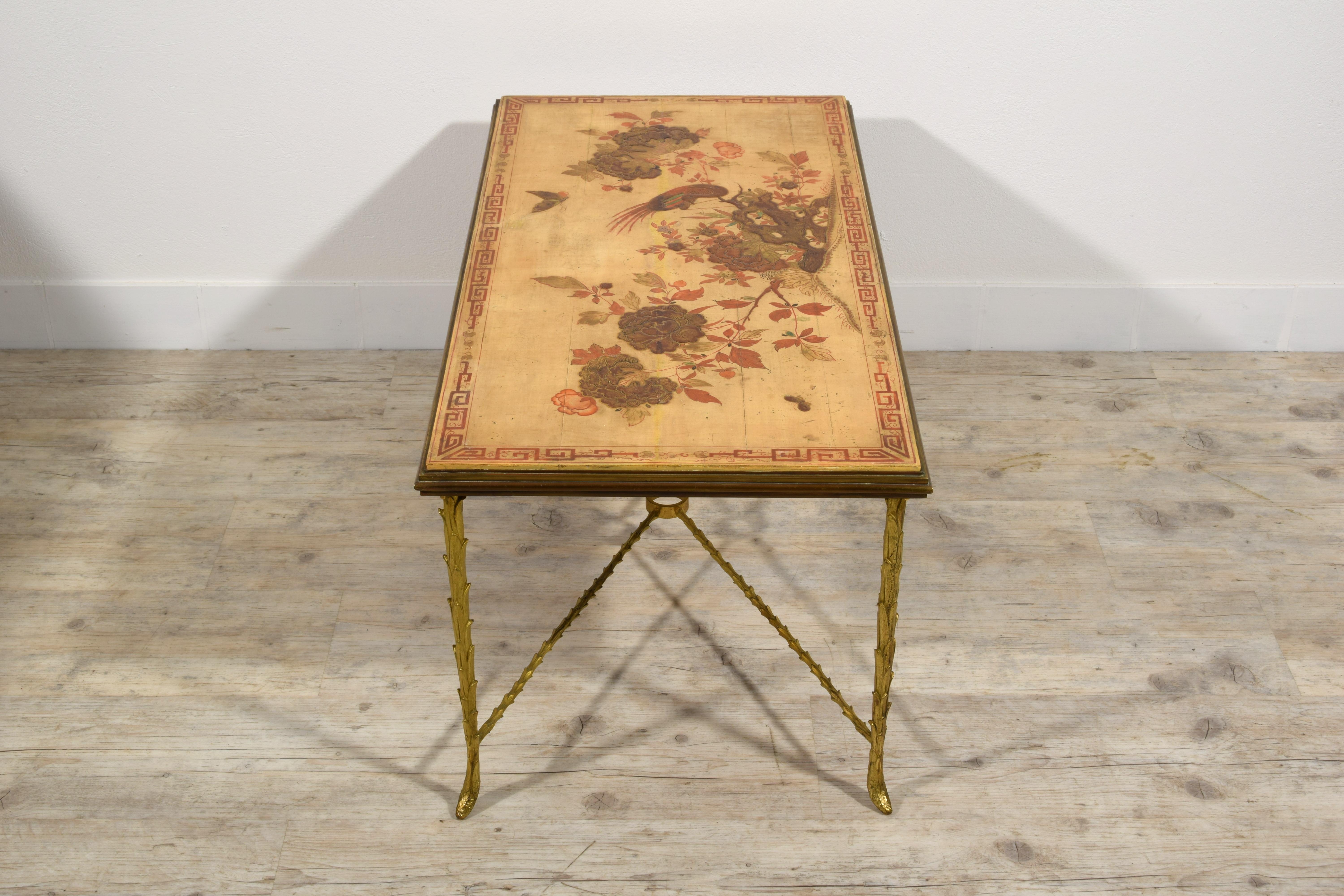 XX Century, French Gitl Bronze Lacquered Coffee Table by Maison Baguès 13