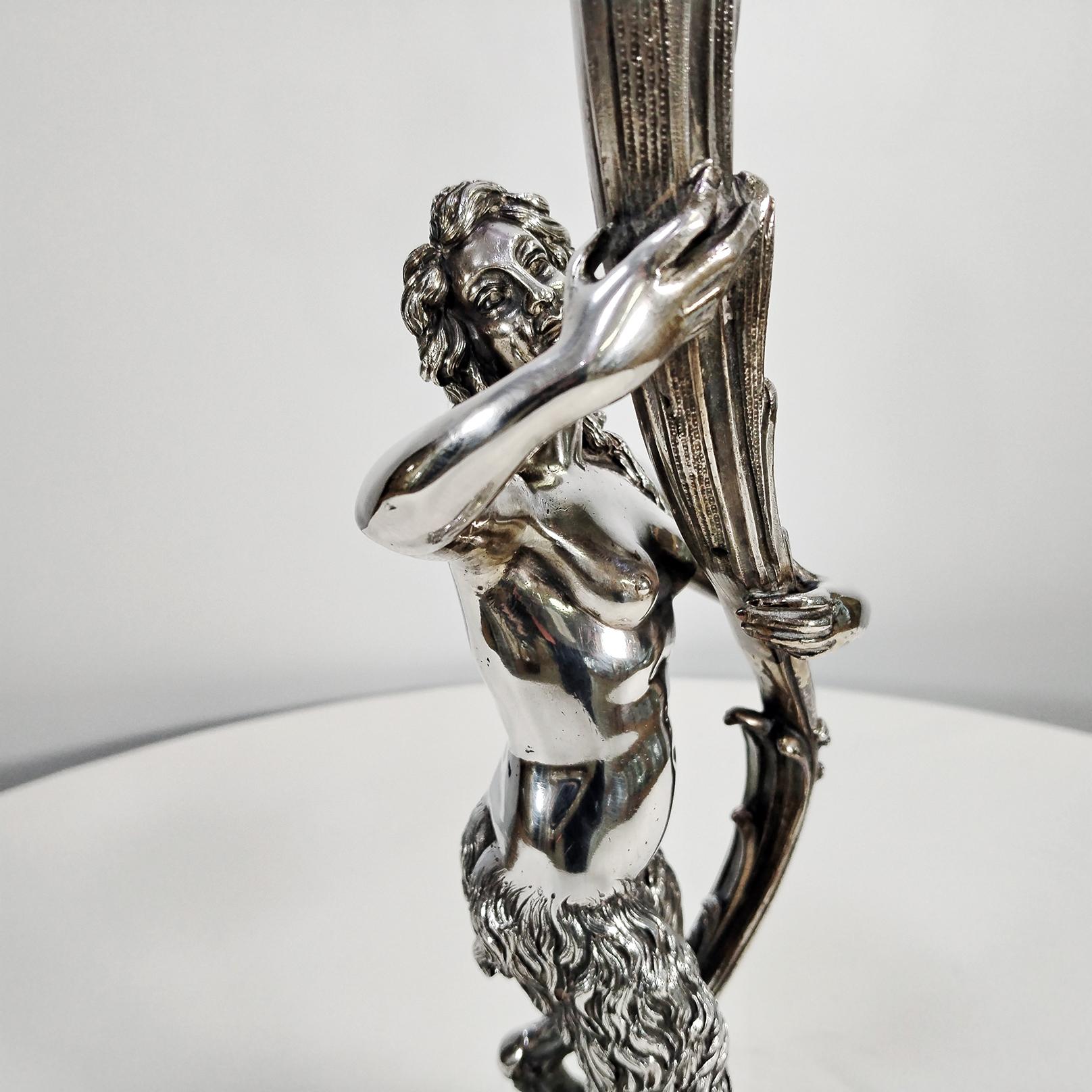 XX Century Italian 800 solid silver 4-light candelabra 