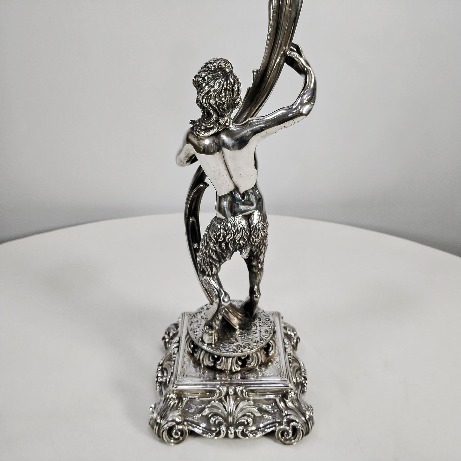 XX Century Italian 800 solid silver 4-light candelabra 