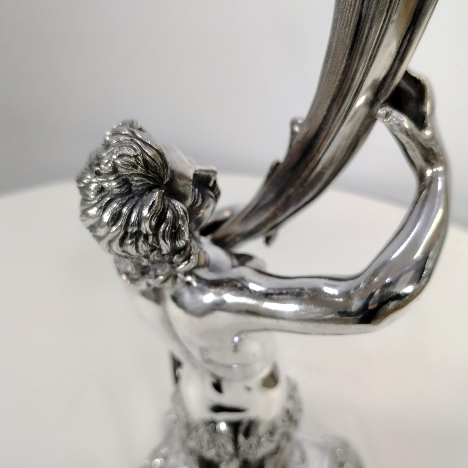 XX Century Italian 800 solid silver 4-light candelabra 