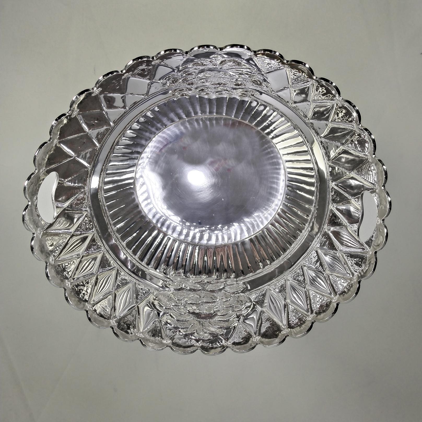 Cubo ovalado italiano del siglo XX de plata de ley maciza para chapagne en venta 8