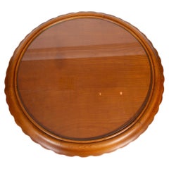XX Century Italian Scalloped Fruitwood Low table Style Of Paolo Buffa