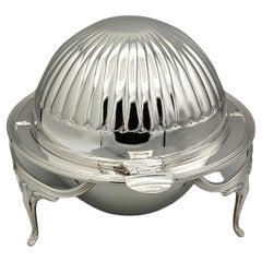 Caviarero italiano del siglo XX de plata 800 maciza