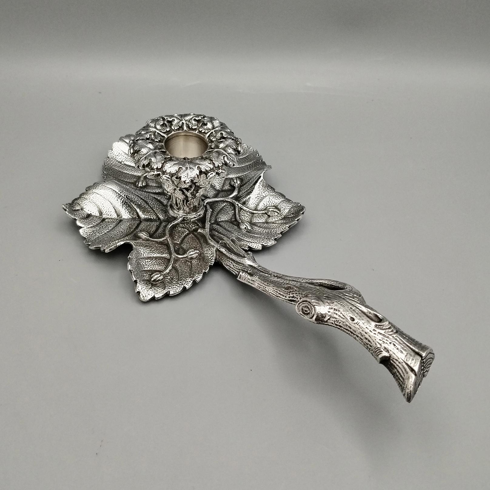 XX Century Italian Solid 800 Silver Chambercticks For Sale 7