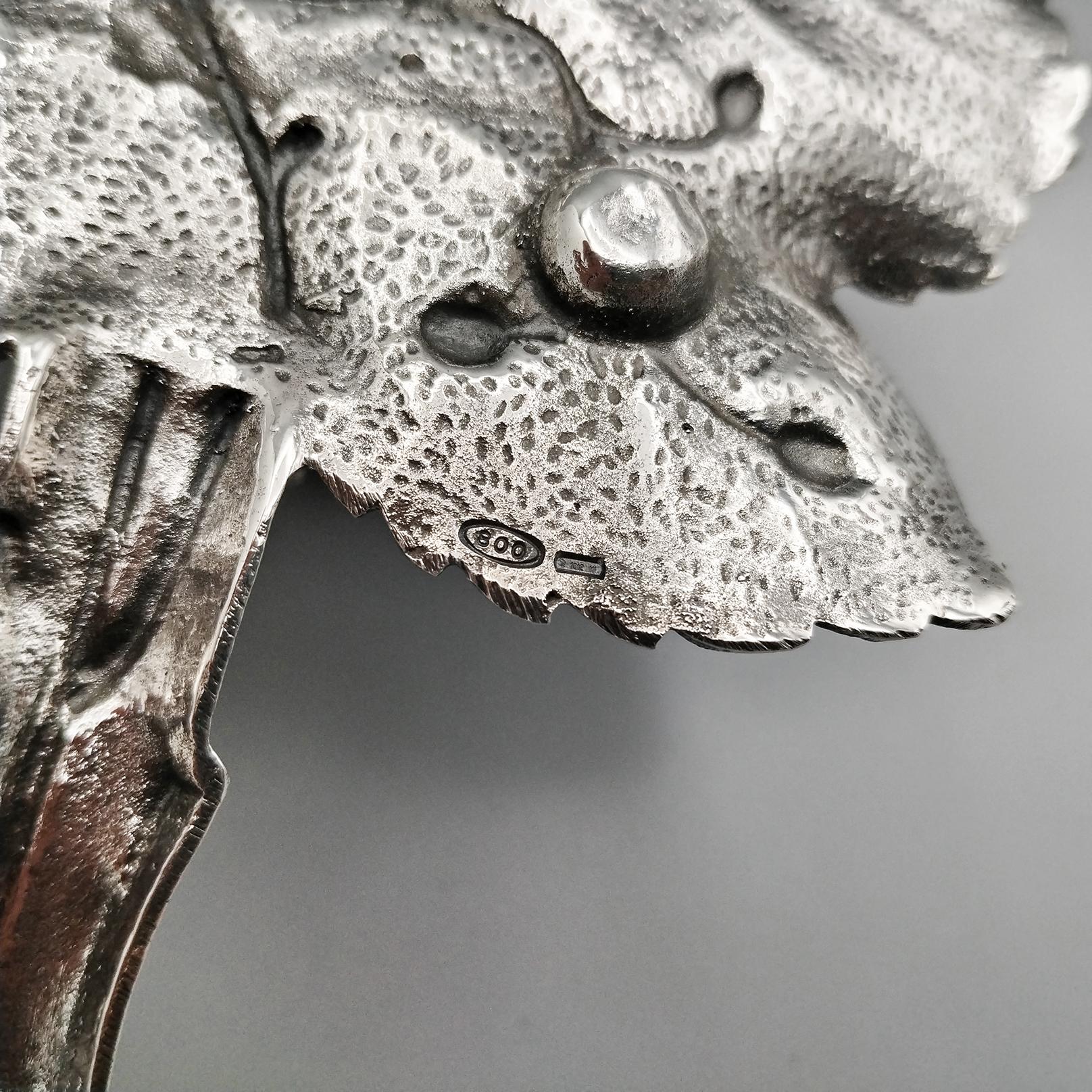 XX Century Italian Solid 800 Silver Chambercticks For Sale 8