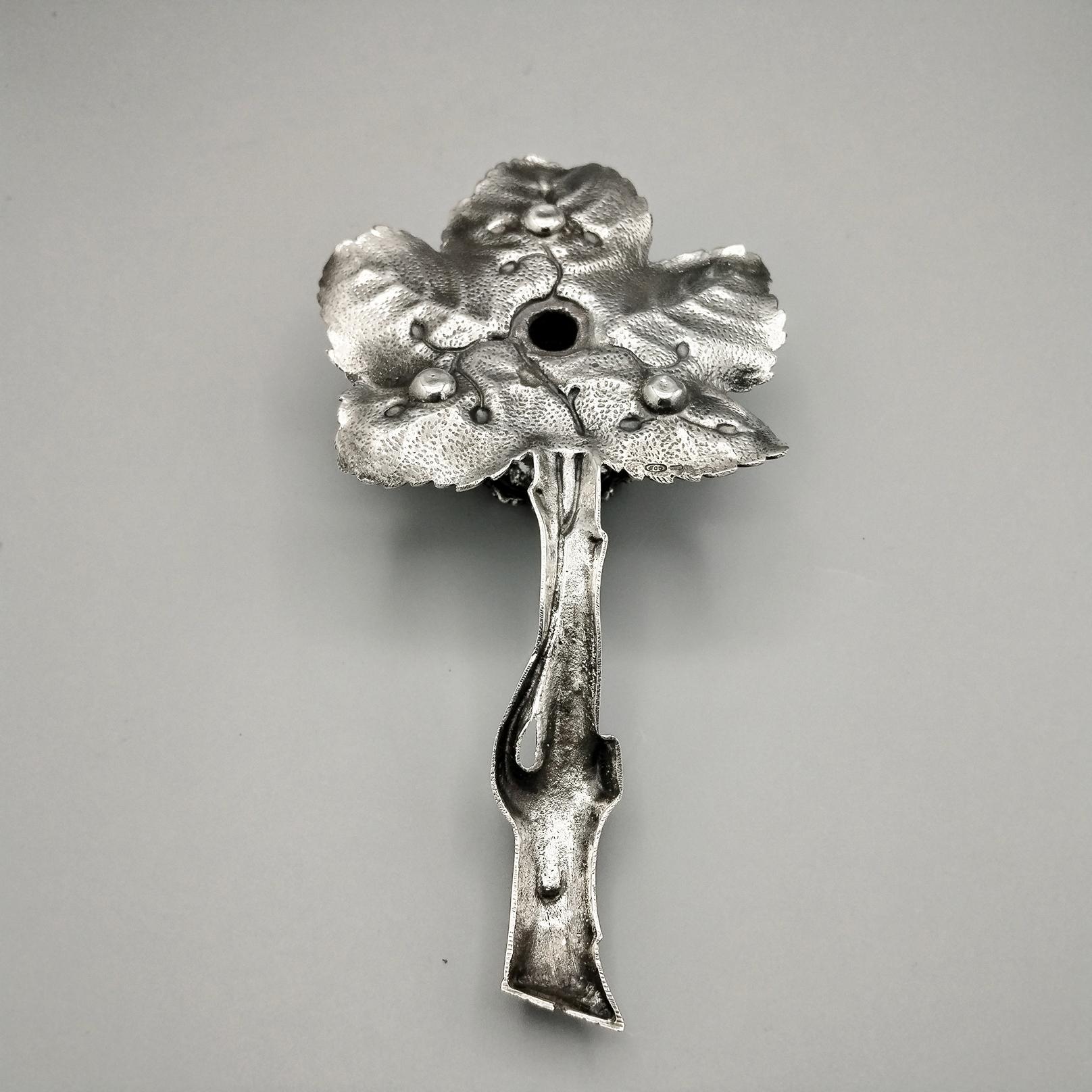 XX Century Italian Solid 800 Silver Chambercticks For Sale 9