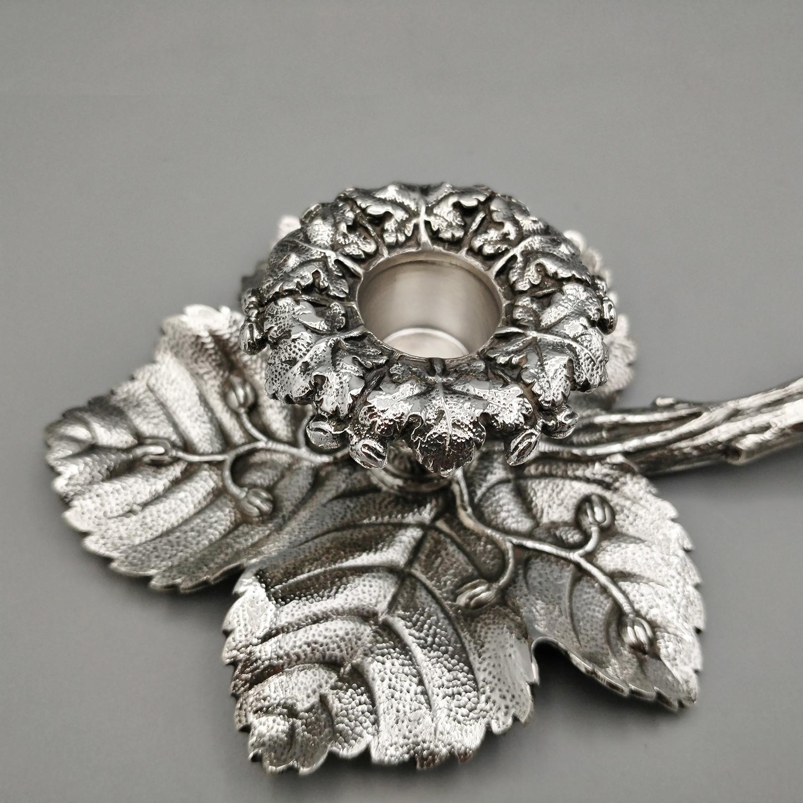 XX Century Italian Solid 800 Silver Chambercticks In New Condition For Sale In VALENZA, IT