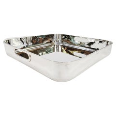 XX° Century Italian Solid 800 Silver Hammered tray