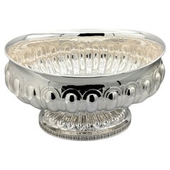 Centro de mesa ovalado grande de plata 800 maciza italiana del siglo XX en estilo Imperio