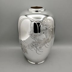 20th Century Italian Solid 800 Silver Liberty - Art Nouveau  Style Vase