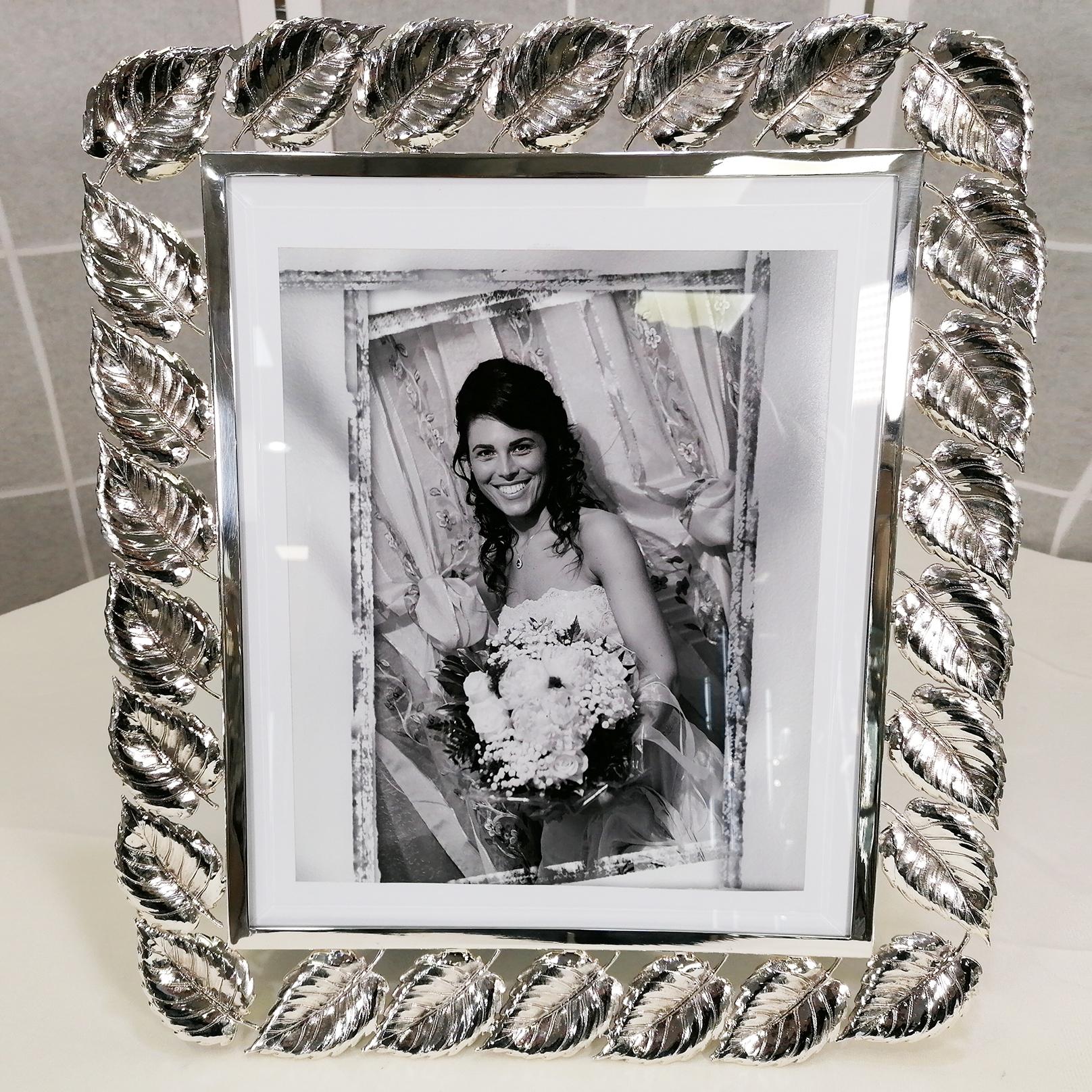 XX Century Italian Solid 800 Silver Picture Frame. For Sale 11