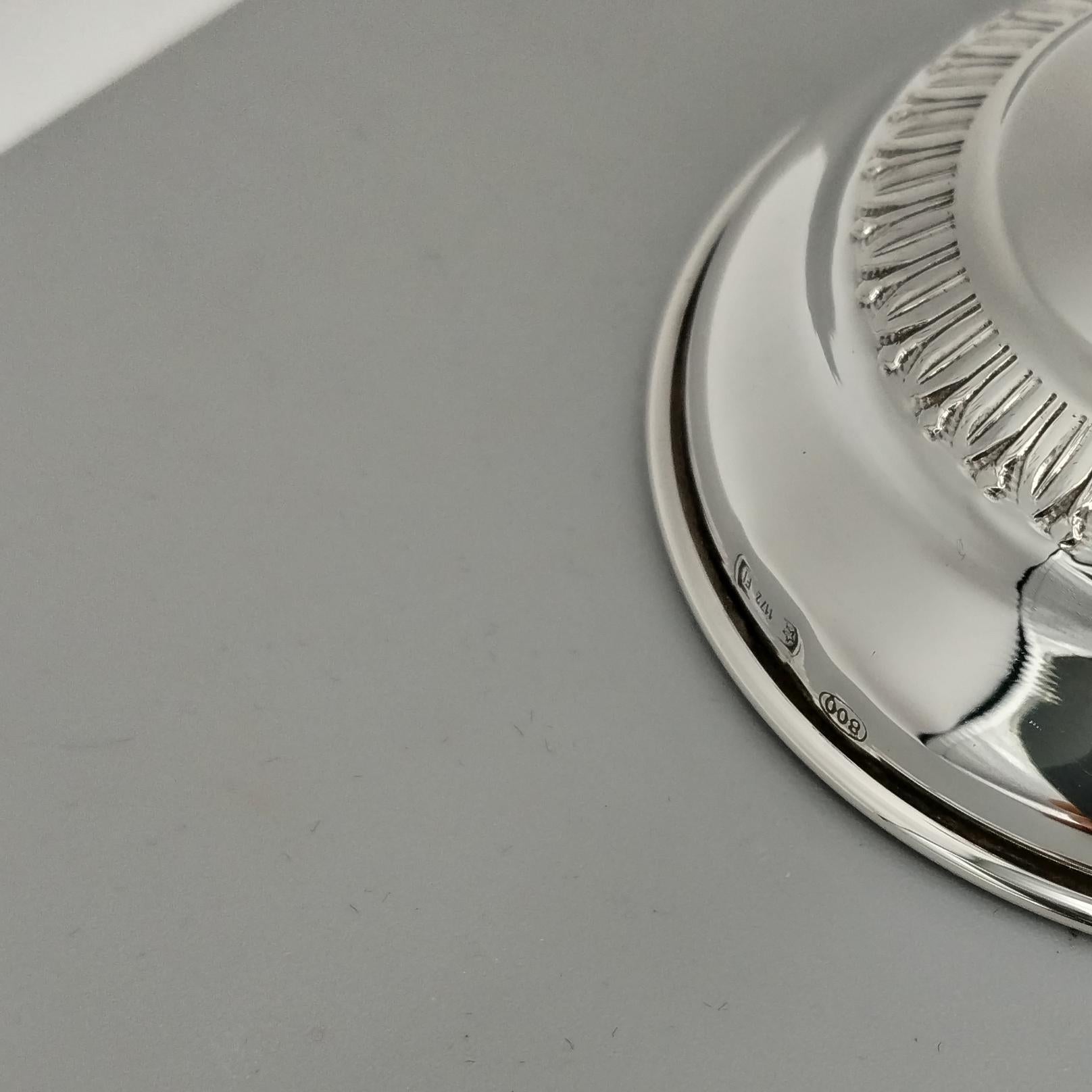Plata maciza 800 italiana del siglo XX  Seis pasadores Pickle y soporte en venta 1