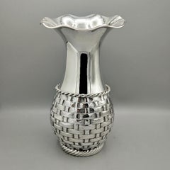 XX Century Italian Solid 800 Silver Vase