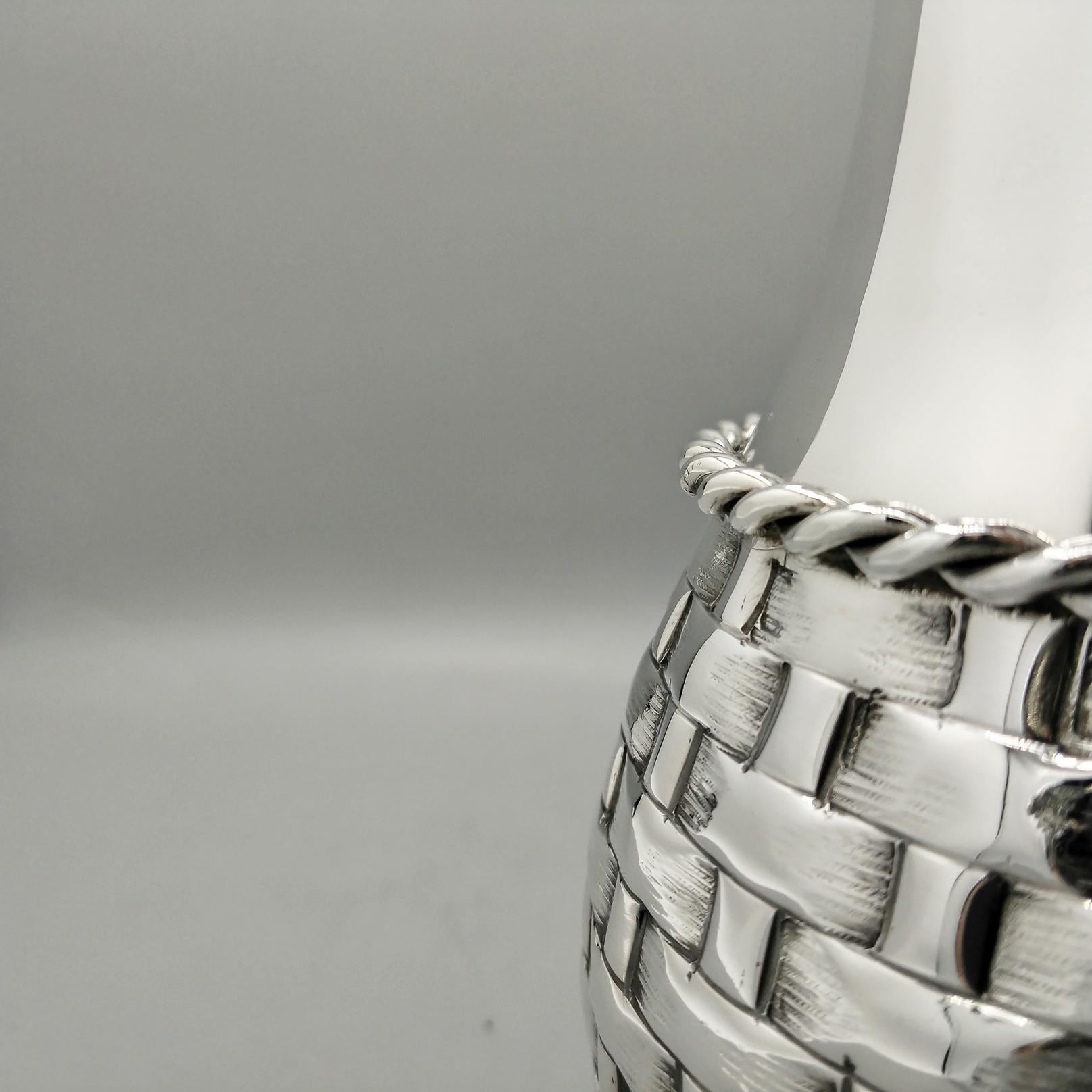 XX Century Italian Solid 800 Silver Vase In condizioni ottime a VALENZA, IT
