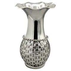 XX Century Italian Solid 800 Silver Vase
