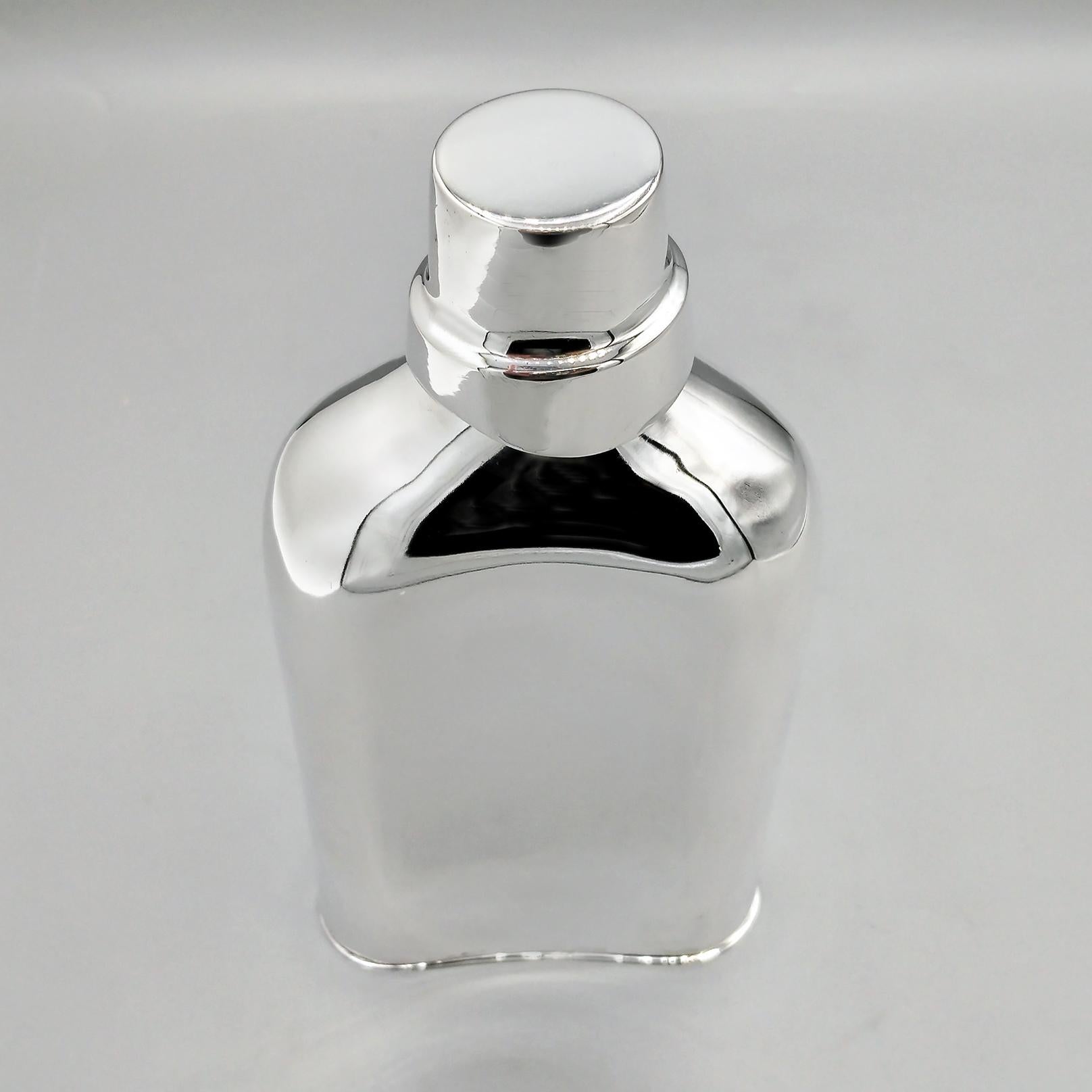 XX Century Italian solid 800 silver whisky flask with beaker in vendita 6