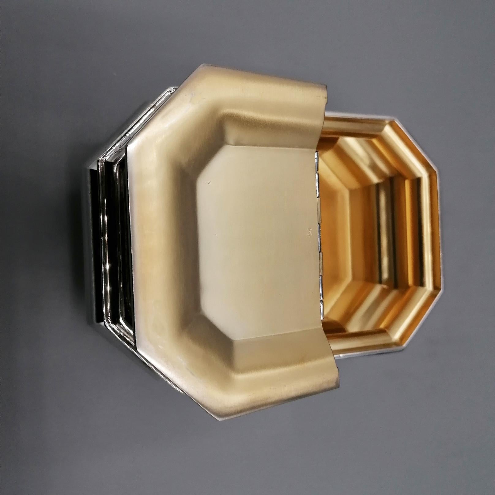 Siglo XX Plata maciza italiana 800 Azucarero de dos compartimentos en venta 6