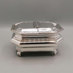 XX Century Italian Solid Silver 800 Two-compartment sugar bowl
