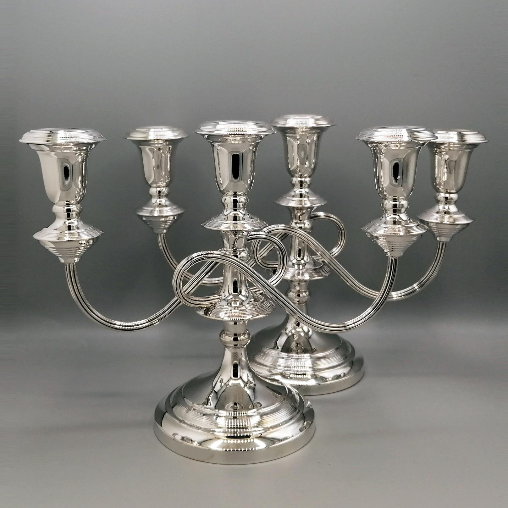 Other 20th Century Italian solid Silver Pr. of Candelabras For Sale