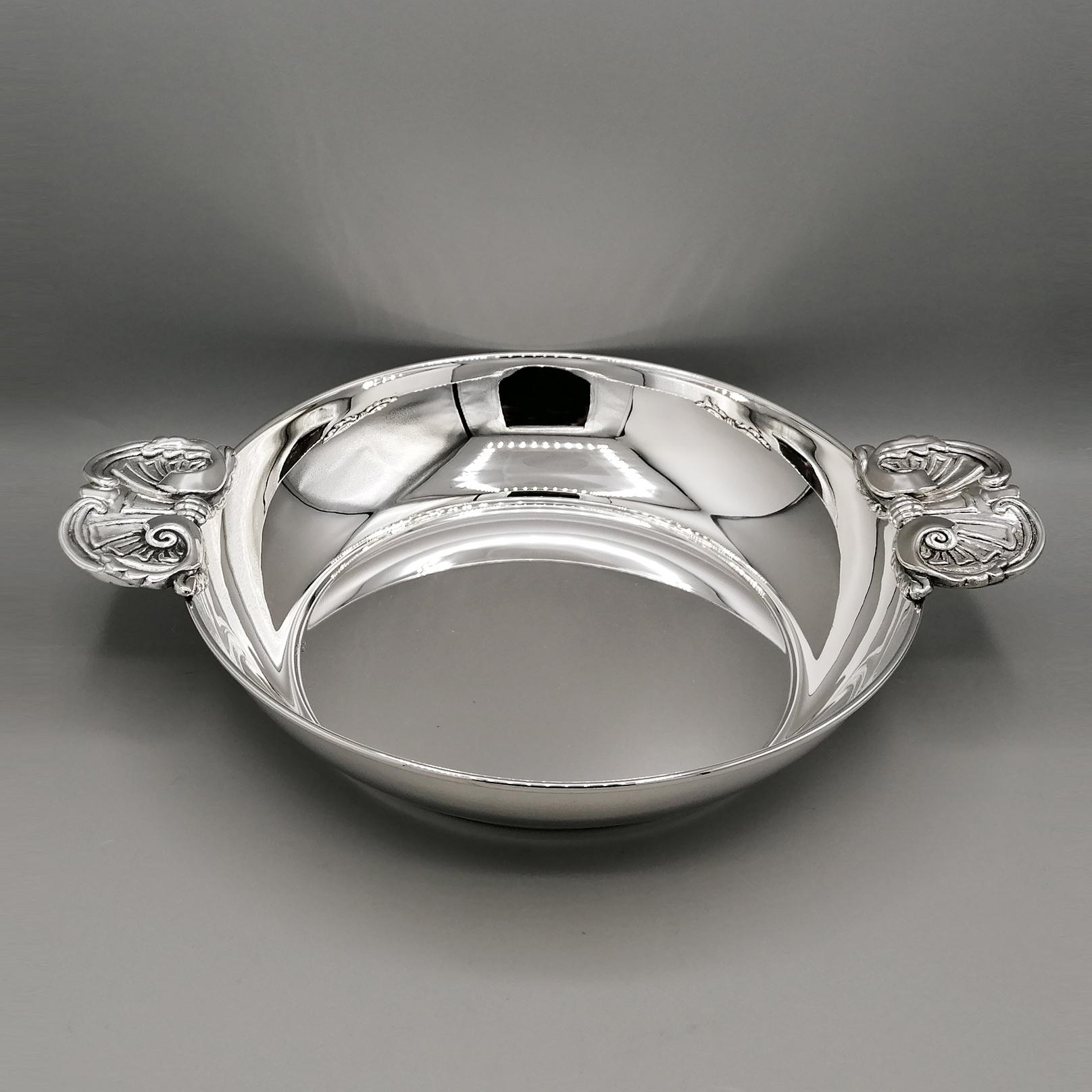 Other 20th Century Italian Steling Silver Bowl with Handles For Sale