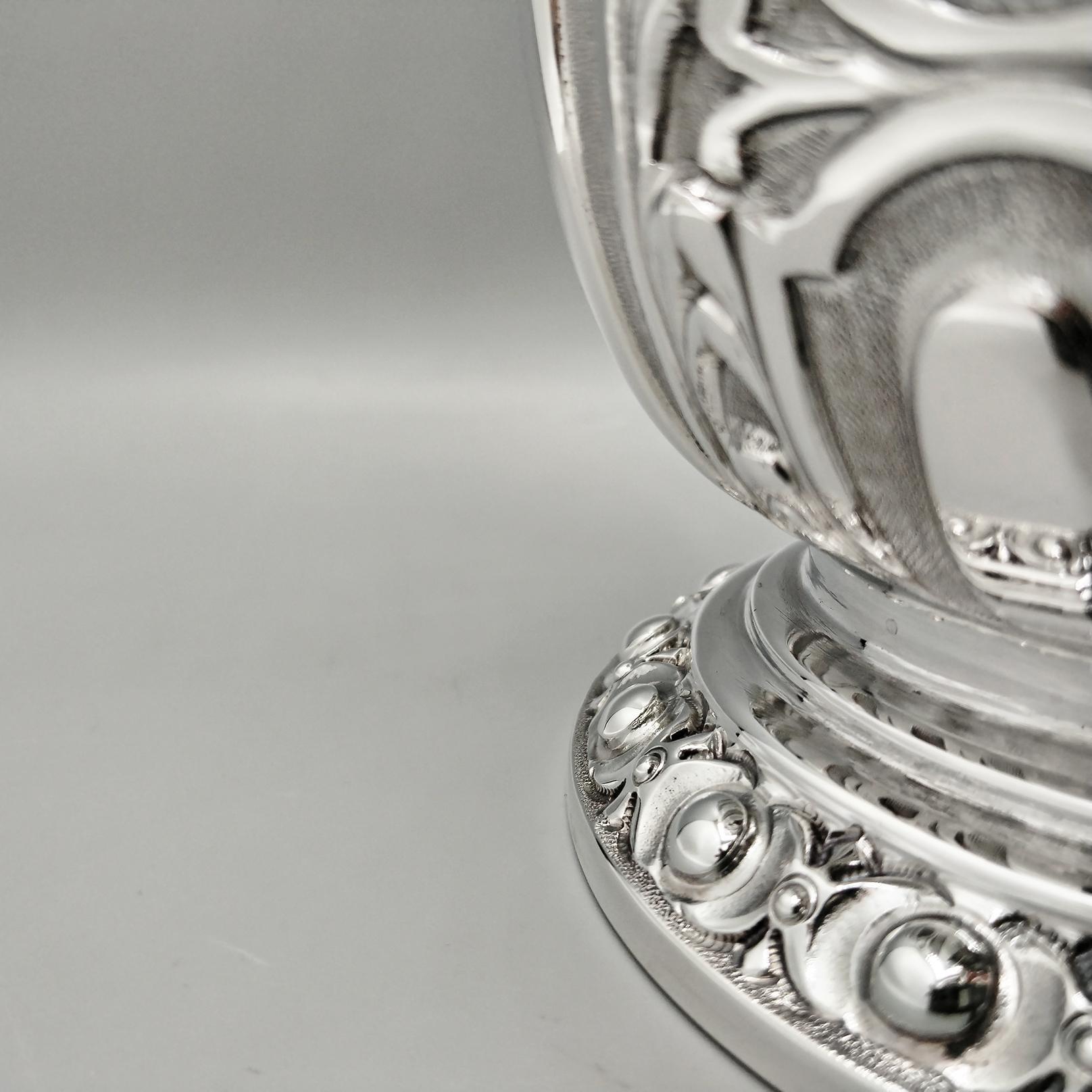 20. Jahrhundert Italienisches Sterlingsilber im Barockstil Coffepot im Angebot 5