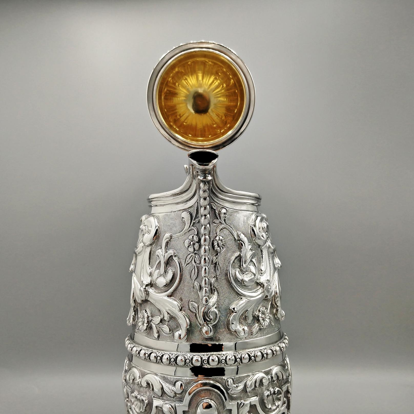 20. Jahrhundert Italienisches Sterlingsilber im Barockstil Coffepot im Angebot 8