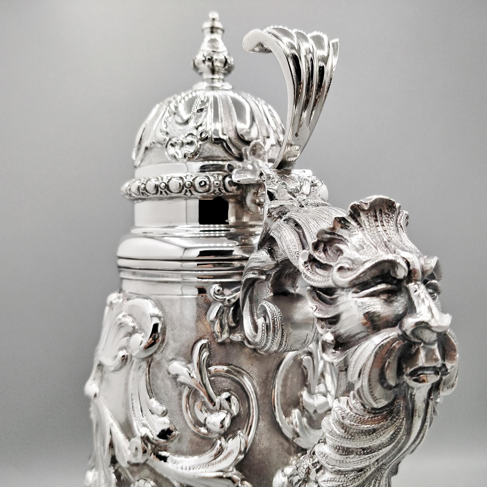 20. Jahrhundert Italienisches Sterlingsilber im Barockstil Coffepot im Angebot 13