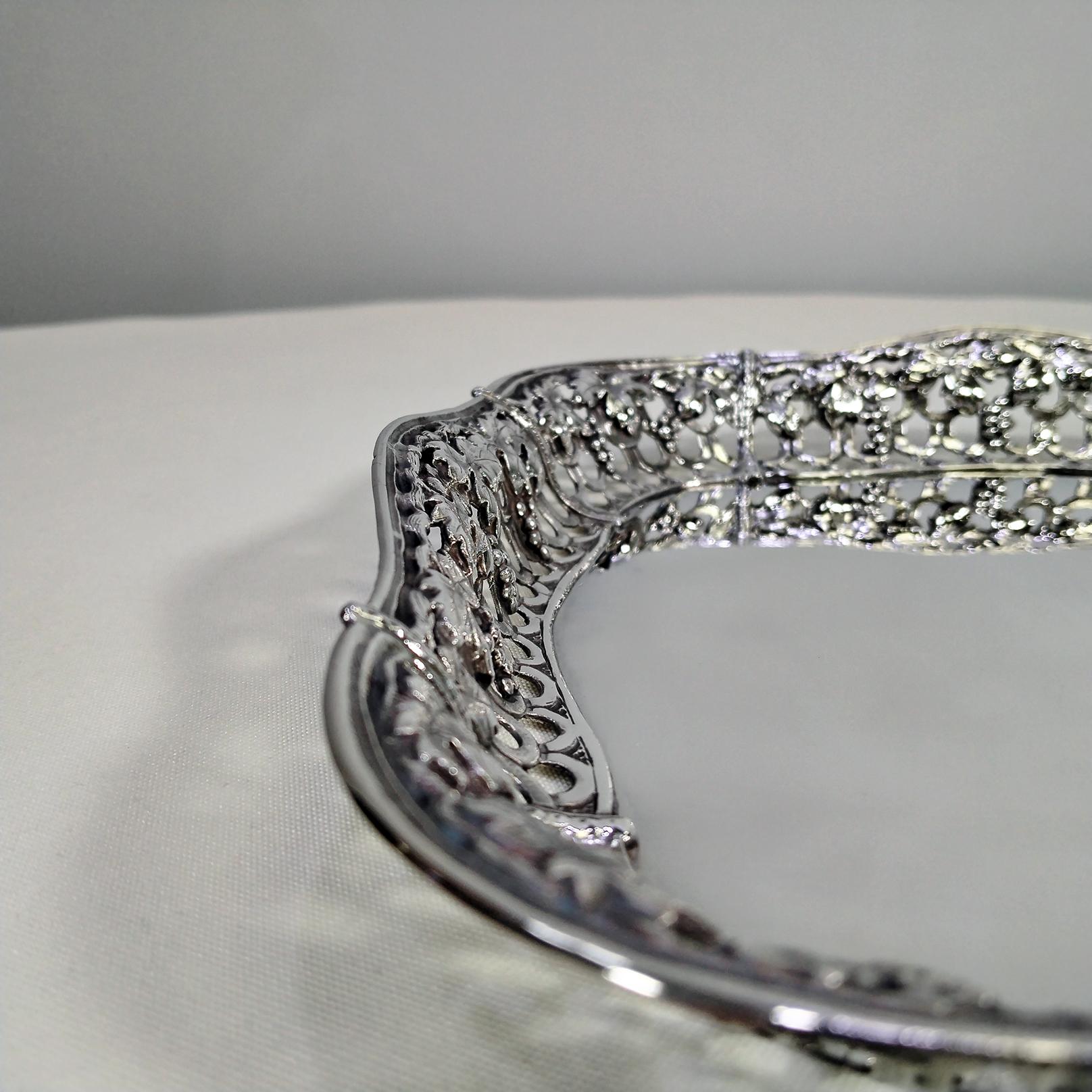 Cesta de plata de ley italiana del siglo XX en venta 3