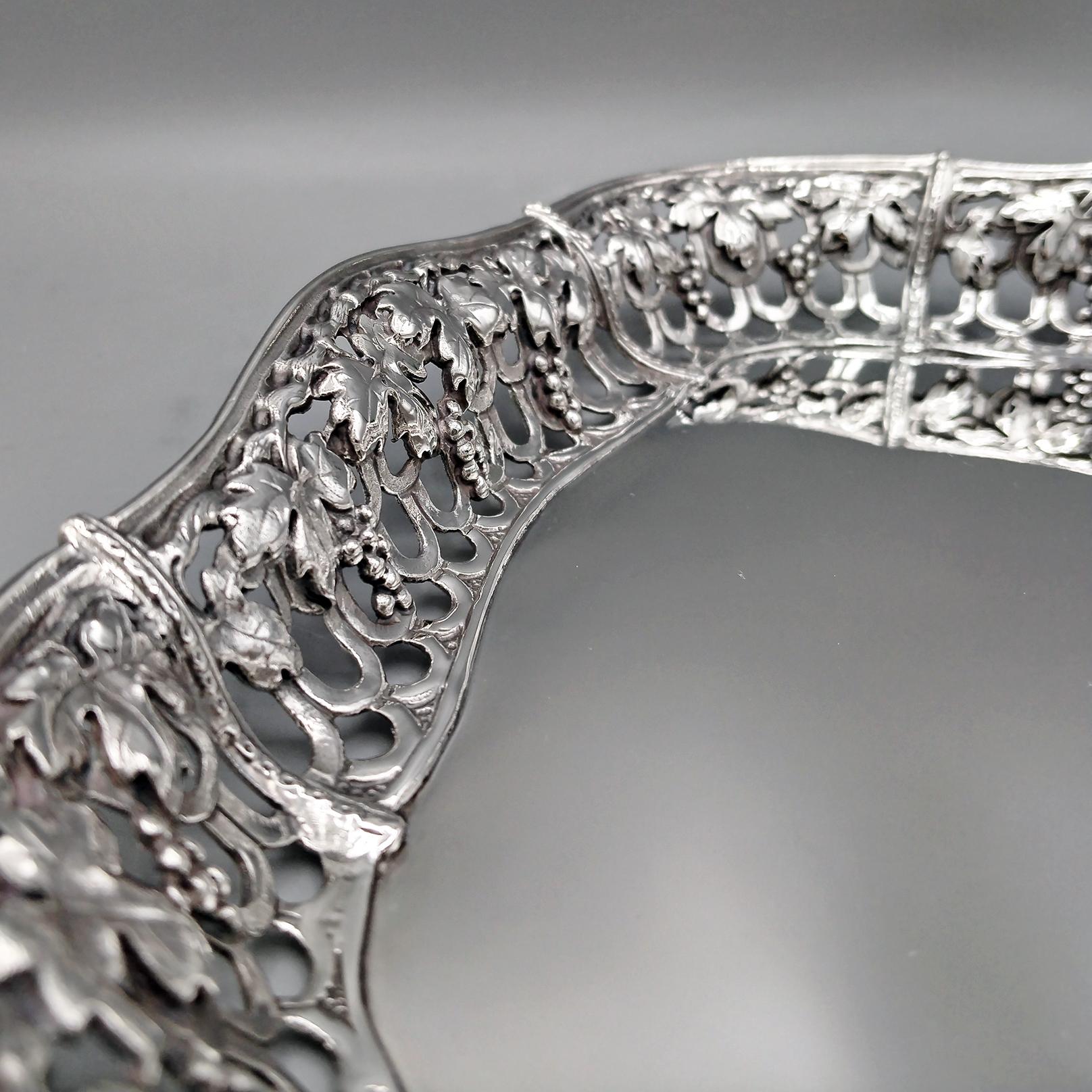 Cesta de plata de ley italiana del siglo XX Forjado en venta
