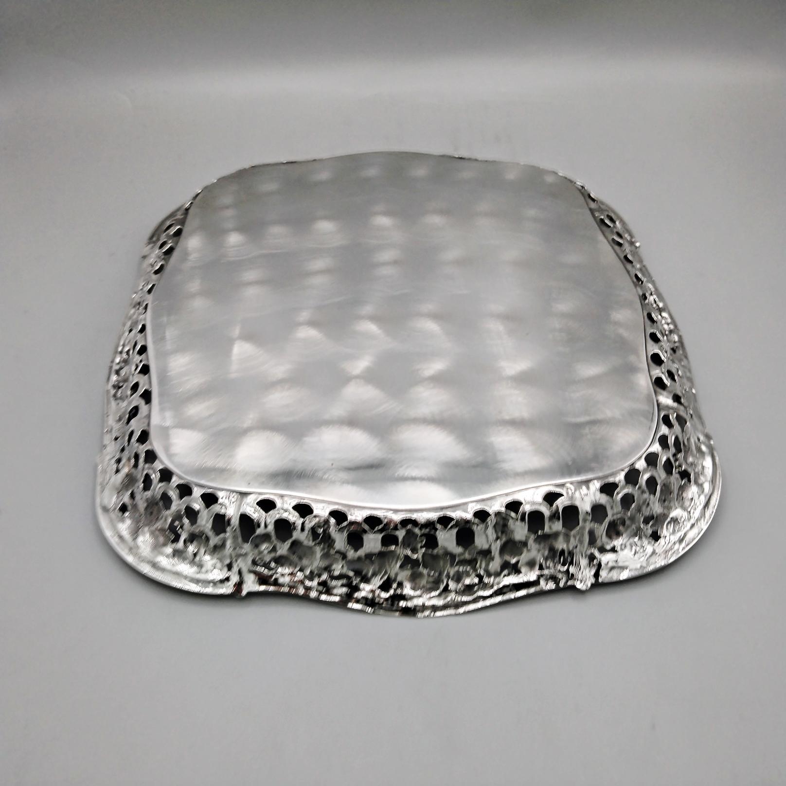 Cesta de plata de ley italiana del siglo XX en Excelente estado para la venta en VALENZA, IT