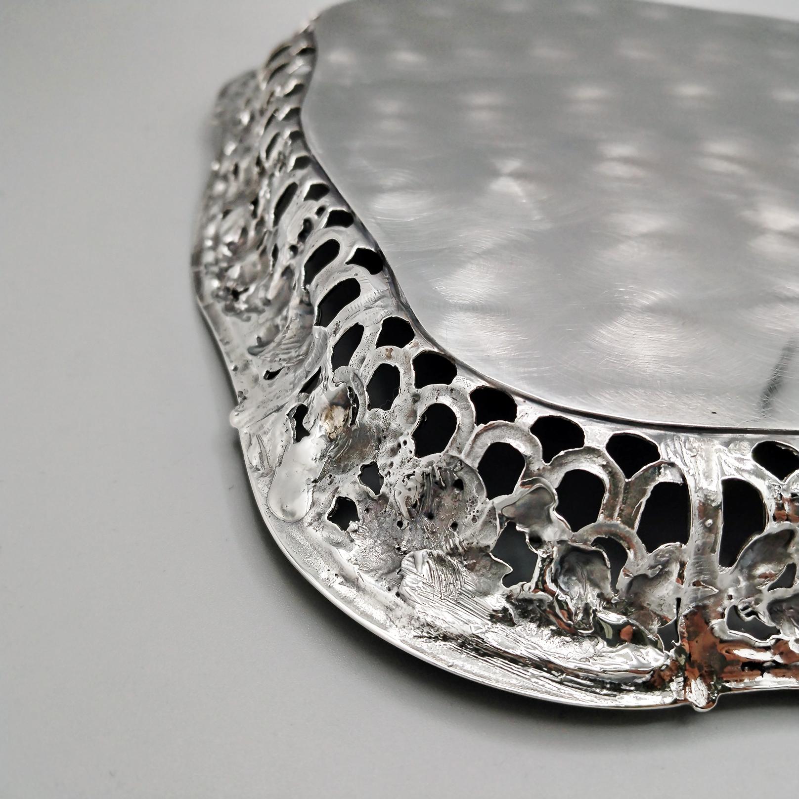 Cesta de plata de ley italiana del siglo XX Late 20th Century en venta