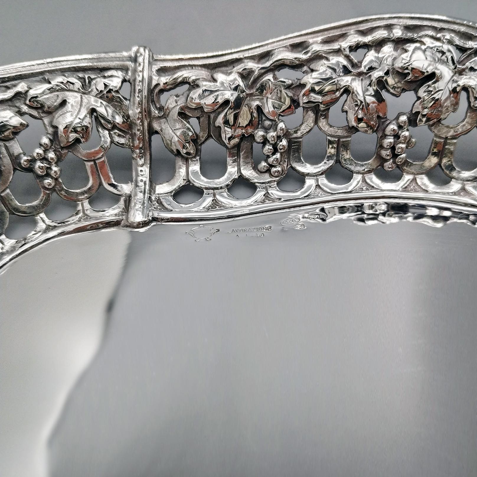 Cesta de plata de ley italiana del siglo XX Plata esterlina en venta