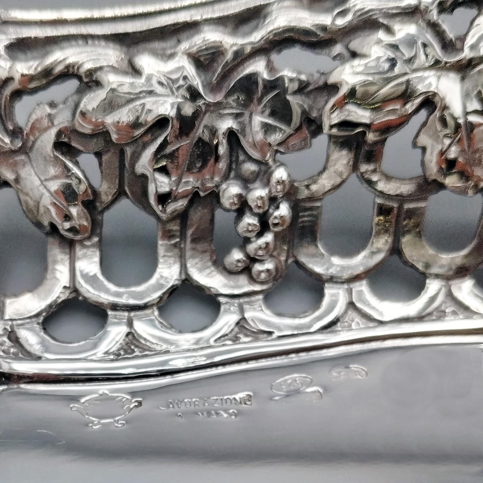 Cesta de plata de ley italiana del siglo XX en venta 1