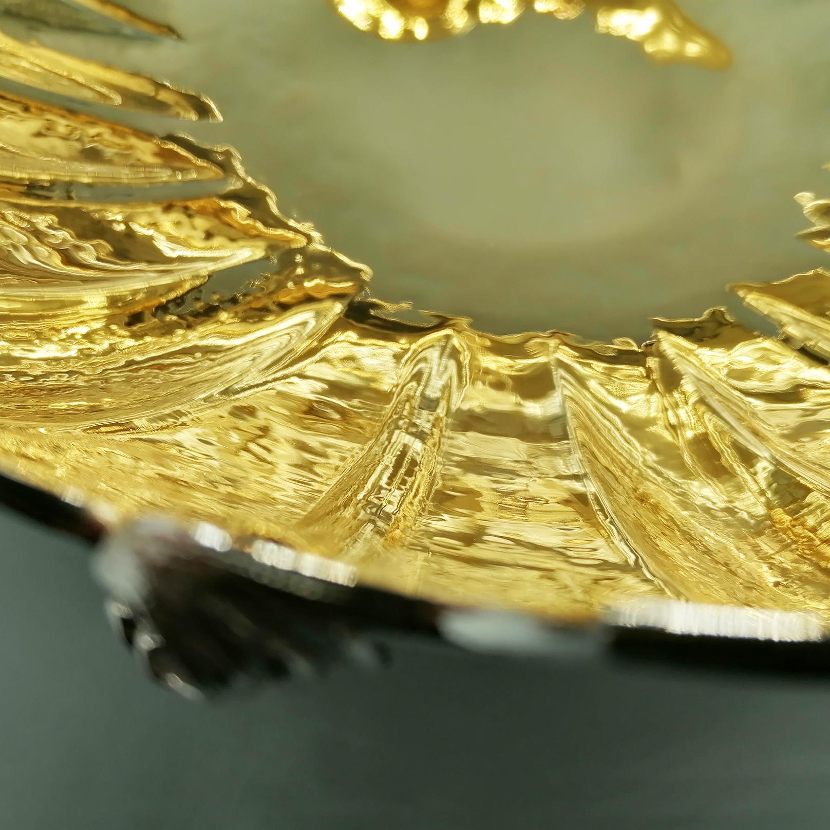XX Century Italian Sterling Silver Centerpiece with 24 kt gold plated interior in vendita 3