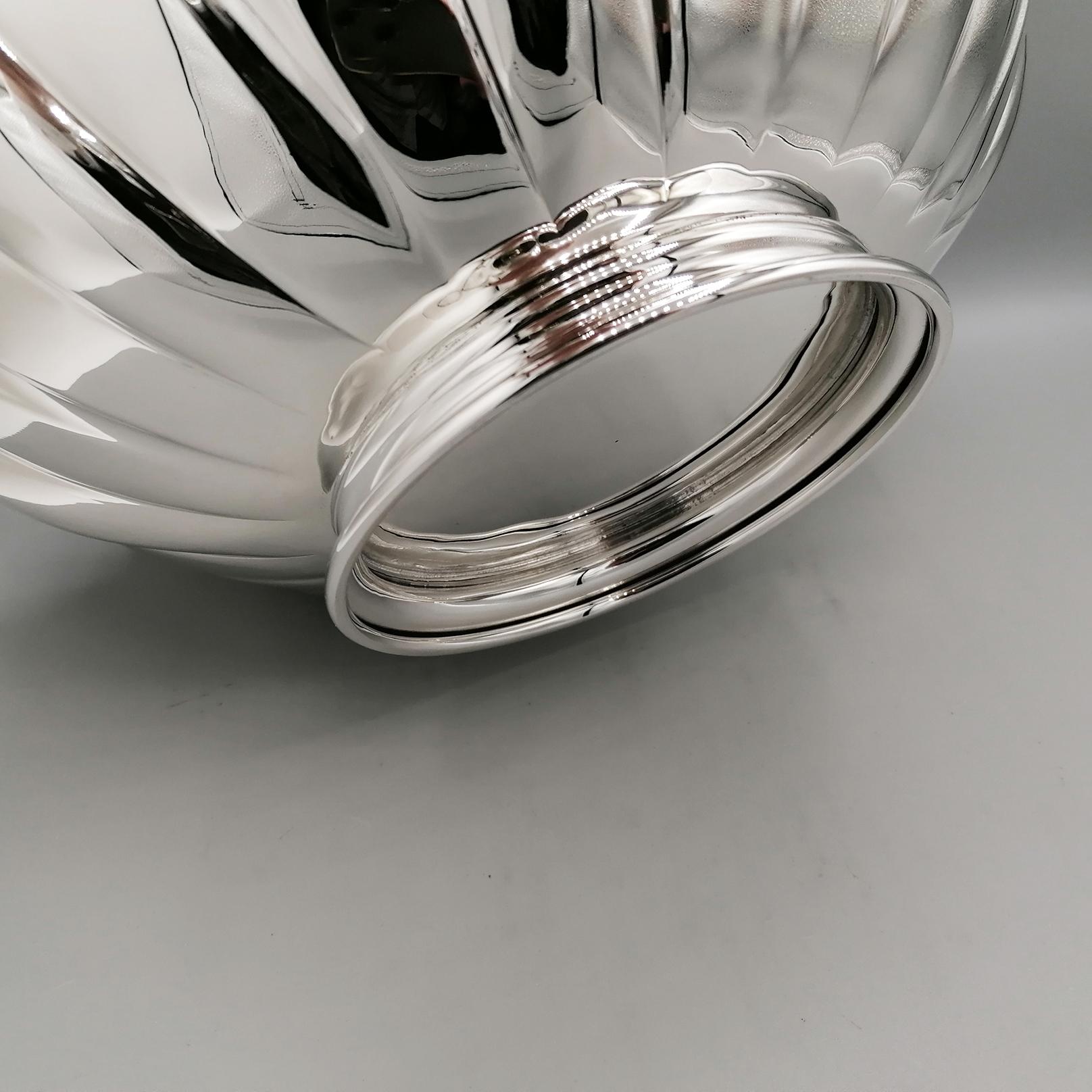 XX Century Italian Sterling Silver Centerpiece with 24 kt gold plated interior in vendita 7