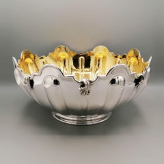 XX Century Italian Sterling Silver Centerpiece with 24 kt gold plated interior